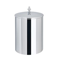 POUBELLE AVEC COUVERCLE DIAM.21 HAUT. 25 CHROME