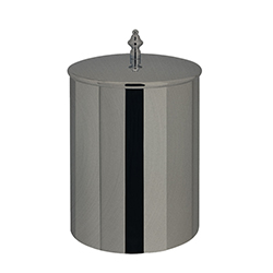 POUBELLE AVEC COUVERCLE DIAM.21 HAUT. 25 CHROME NOIR BROSSE