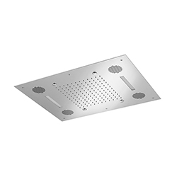 DOUCHE PLAFOND CHROMO ET MUSIQUE 630X480 2 SORTIES CHROME