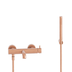 BAIN/DOUCHE TRIVERDE + KIT DOUCHETTE/FLEXIBLE/SUP OR ROSE BROSSE PVD