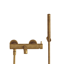 BAIN/DOUCHE TRIVERDE + KIT DOUCHETTE/FLEXIBLE/SUP VIEUX BRONZE