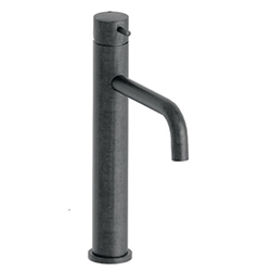 LAVABO MI-HAUT TRIVERDE CHROME NOIR BROSSE + VIDAGE LAITON UP&DOWN®