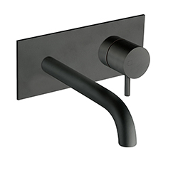 LAVABO MURAL TRIVERDE AVEC PLAQUE BEC 250 MM BLACK MAT