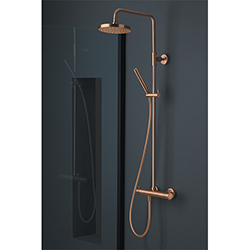 COLONNE DE DOUCHE TRIVERDE THERMOSTATIQUE OR ROSE BROSSE PVD