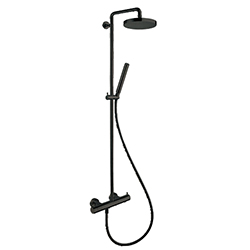 COLONNE DE DOUCHE TRIVERDE THERMOSTATIQUE COMPLETE CHROME NOIR BROSSE