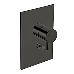 FACADE LAITON MITIGEUR DOUCHE TRIVERDE 2 SORTIES CHROME NOIR