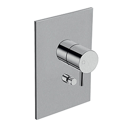 FACADE LAITON MITIGEUR DOUCHE TRIVERDE 2 SORTIES METAL BROSSE
