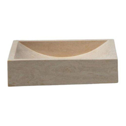 VASQUE EN PIERRE RECTANGULAIRE 40/45/10 CM SABLE