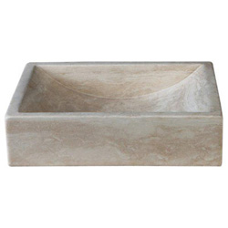 VASQUE EN PIERRE RECTANGULAIRE 40/30/10 CM SABLE