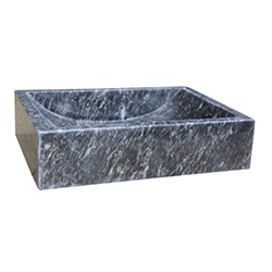 VASQUE EN PIERRE RECTANGULAIRE 70/45/10 CM NOIR