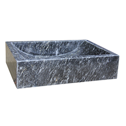 VASQUE EN PIERRE RECTANGULAIRE 80/45/10 CM NOIR