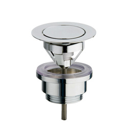 BONDE LAVABO UP&DOWN® LAITON BOUCHON PLAT CHROME 5-55 MM