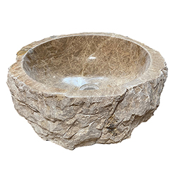 VASQUE EN PIERRE BOL À POSER SABLE