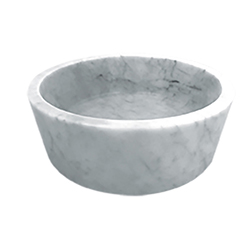 VASQUE EN PIERRE CYLINDRIQUE D42 H 15 CM BLANC MARBRE