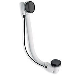 VIDAGE BAIGNOIRE AUTOMATIQUE 57 CM + SIPHON CHROME NOIR BROSSE 