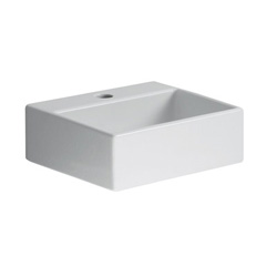 LAVE-MAINS CERAMIQUE QUARELO A POSER OU MURAL L32XP28XH11 CM BLANC