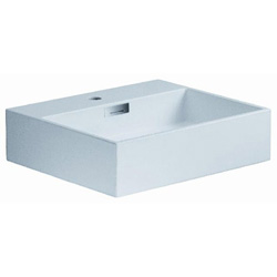 LAVABO CERAMIQUE QUARELO A POSER OU MURAL L50 X P42 X H13 CM BLANC
