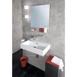 #LAVABO CERAMIQUE QUARELO SS PERC /ROBINET BLANC***FIN
