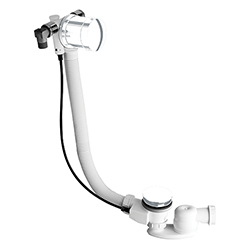 $VIDAGE REMPLISSAGE BAIGNOIRE PAR TROP PLEIN LAITON 58 CM BLANC MAT