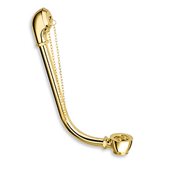 #VIDAGE BAIGNOIRE RETRO A CHAINETTE LAITON DORE FIN DEF