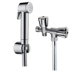 APPLIQUE WC EXTERIEURE AVEC DOUCHETTE A IMPULSION CHROME