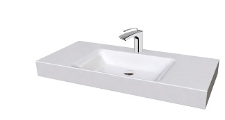 LAVABO CERAMIQUE CENTO A POSER OU A SUSPENDRE 100-45 CM BLANC 