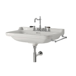 LAVABO CERAMIQUE WALDORF A SUSPENDRE OU SUR PIEDS LAITON 100-55 CM