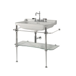 PIEDS LAITON CHROME AVEC TABLETTE 100 CM POUR WALDORF WD10055