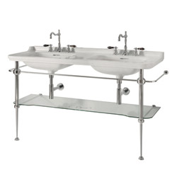 PIEDS LAITON CHROME AVEC TABLETTE 150 CM POUR WALDORF WD15055