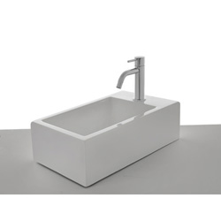 LAVE MAINS CERAMIQUE HOX MINI L 45 X P 25 X H 13 CM BLANC BRILLANT