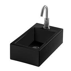 LAVE MAINS CERAMIQUE HOX MINI L 45 X P 25 X H 13 CM NOIR MAT