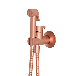 #KIT WC MITIGEUR RETRO AVEC FLEXIBLE ET DOUCHETTE OR ROSE BRO***FIN