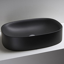 LAVABO CERAMIQUE WILD DIM 60 A POSER SANS TROP PLEIN BLACK MAT