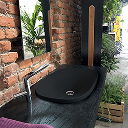 LAVABO CERAMIQUE WILD 60-40-10 CM A ENCASTRER BLACK MAT