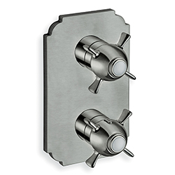 FACADE EXTERNE CHAMBORD LAITON THERMOSTATIQUE 2 SORTIES METAL BROSSE