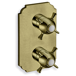FACADE EXTERNE CHAMBORD LAITON THERMOSTATIQUE 2 SORTIES VIEUX BRONZE