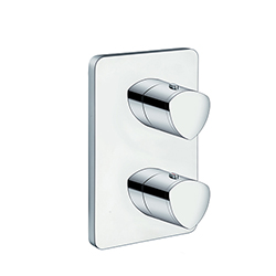 $ FACADE EXTERNE PROFILO LAITON THERMOSTATIQUE 2 SORTIES CHROME