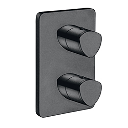 FACADE EXTERNE PROFILO LAITON THERMOSTATIQUE CHROME NOIR BROSSE