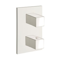 $ FACADE EXTERNE QUADRI LAITON THERMOSTATIQUE 2 SORTIES BLANC