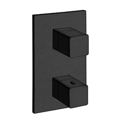 FACADE EXTERNE QUADRI LAITON THERM 2 SORTIES CHROME NOIR BROSSE
