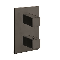 FACADE EXTERNE QUADRI LAITON THERMOSTATIQUE 3 SORTIES NOIR