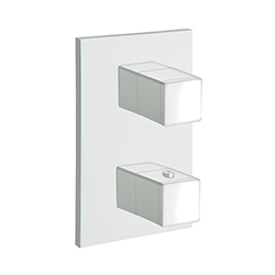 #FACADE EXTERNE QUADRI LAITON THERMOSTATIQUE 3 SORTIES BLANC/***FIN