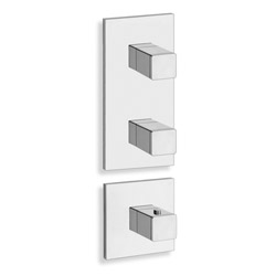 FACADE EXTERNE QUADRI 2 SORTIES POUR MECANISME PD70200 CHROME