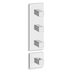$ FACADE EXTERNE QUADRI 3 SORTIES POUR MECANISME PD70300 CHROME
