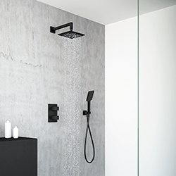 PACK ENCASTRE DOUCHE THERMOSTATIQUE QUADRI CLASSIQUE NOIR