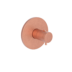 FACADE EXTERNE TRIVERDE PLAQUES RONDES THERMOSTATIQUE OR ROSE BROSSE
