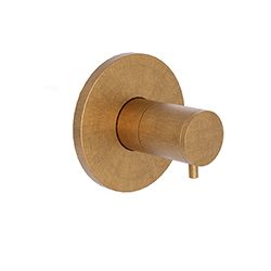 FACADE EXTERNE RONDE TRIVERDE POUR ROBINET D'ARRET OR BROSSE