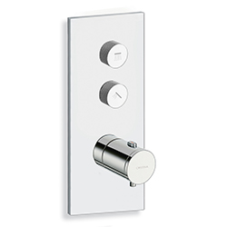 facade thermo TWIST  thermostatique 2 sorties chrome triverde