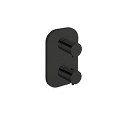 FACADE EXTERNE LAITON 2 SORTIES CHROME NOIR BROSSE