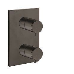 FACADE EXTERNE TRIVERDE LAITON THERMOSTATIQUE 3 SORTIES NOIR